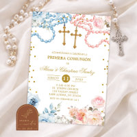 Zwillinge Junge und Mädchen Rosenkranz Spanische P