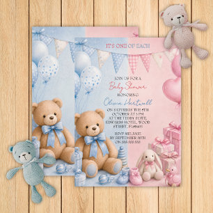 Zwillinge Junge und Mädchen Zwillings-Baby-Party Einladung