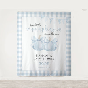 Zwillinge Little Pumpkin Blau Baby Shower Hintergr Wandteppich