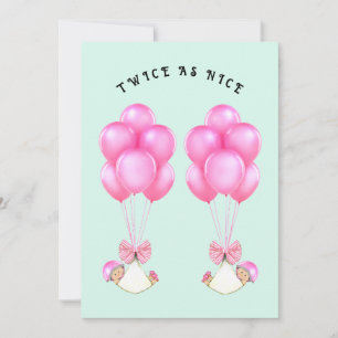 Zwillinge Mädchen Baby Shower Einladung