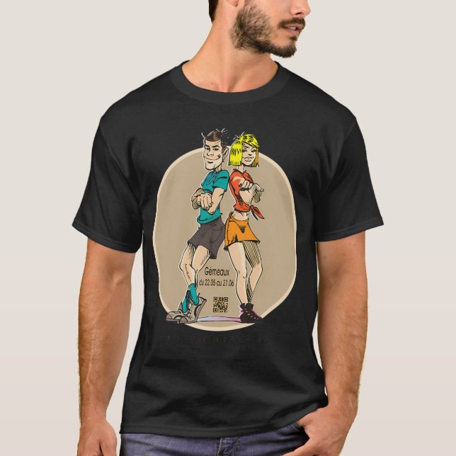Zwillinge Mann Horoskop T-Shirt (Vorderseite)