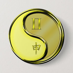 Zwillinge & Metallaffe Button