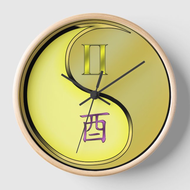 Zwillinge & Metallhahn Uhr (Vorderseite)