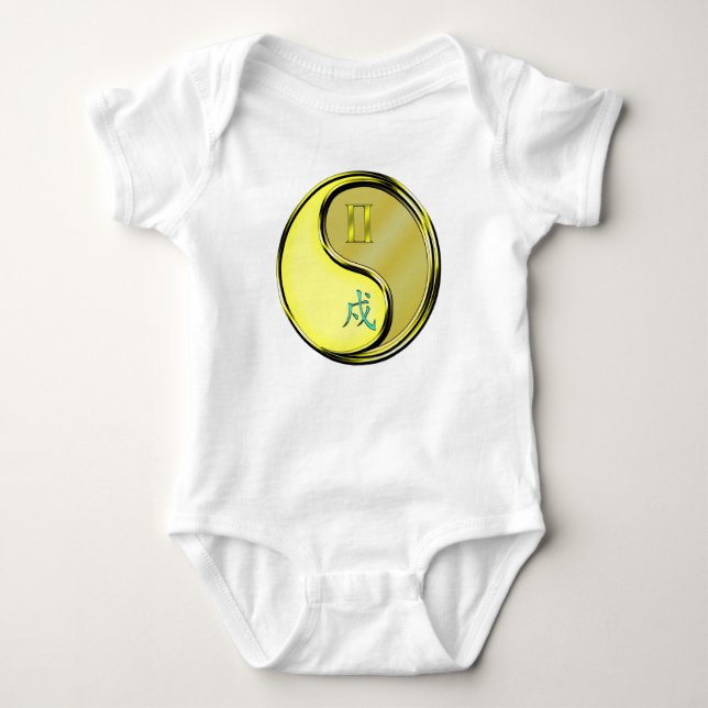 Zwillinge & Metallhund Baby Strampler (Vorderseite)