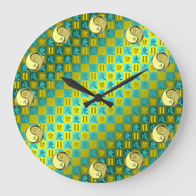 Zwillinge & Metallhund Große Wanduhr (Vorderseite)