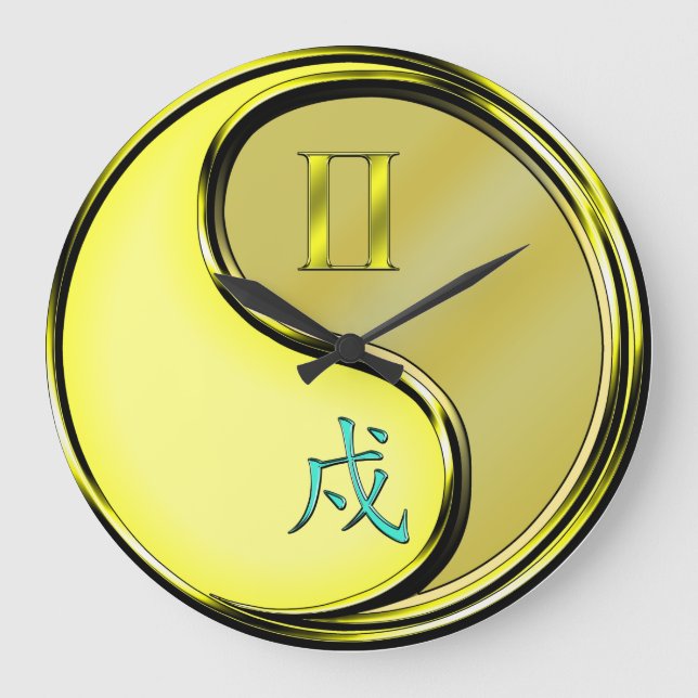 Zwillinge & Metallhund Große Wanduhr (Vorderseite)
