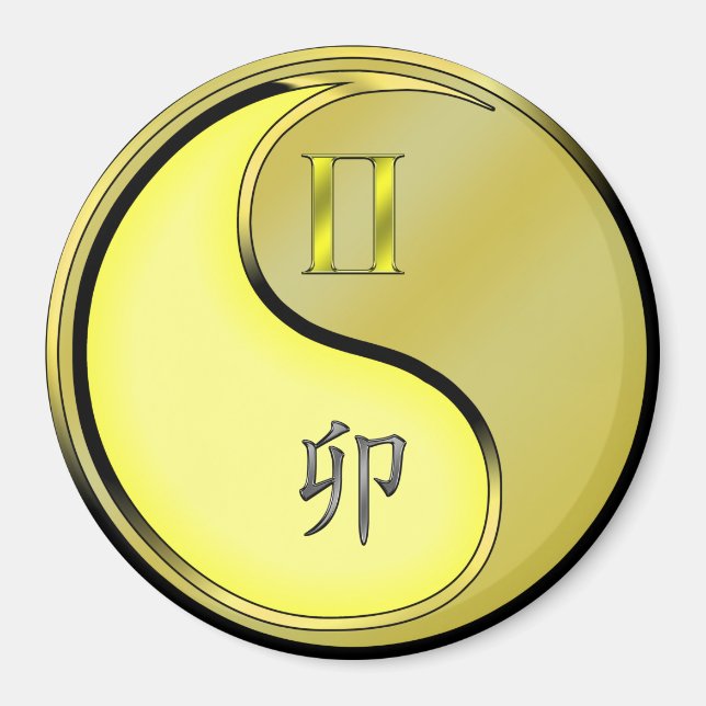 Zwillinge & Metallkaninchen Magnet (Vorne)