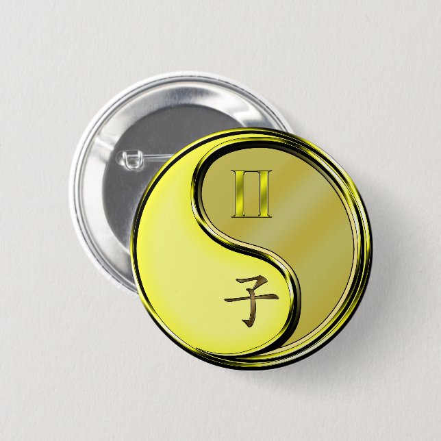 Zwillinge & Metallratte Button (Vorne & Hinten)
