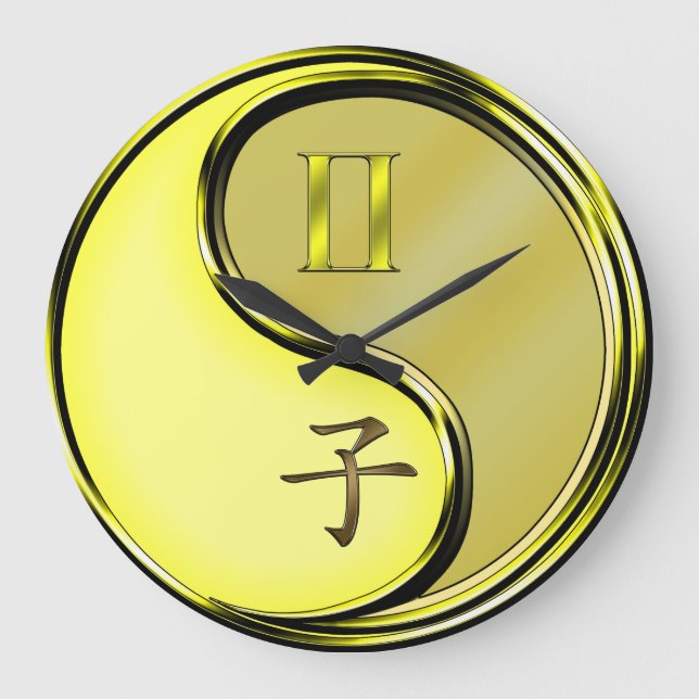 Zwillinge & Metallratte Große Wanduhr (Vorderseite)