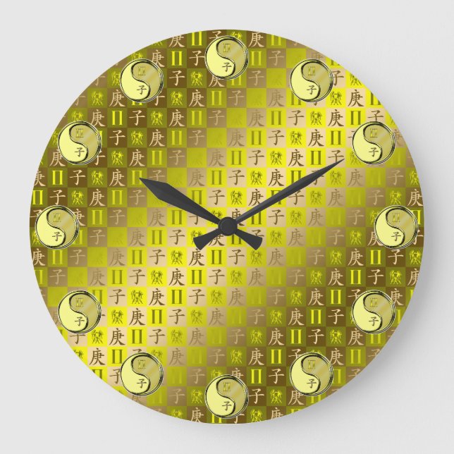 Zwillinge & Metallratte Große Wanduhr (Vorderseite)