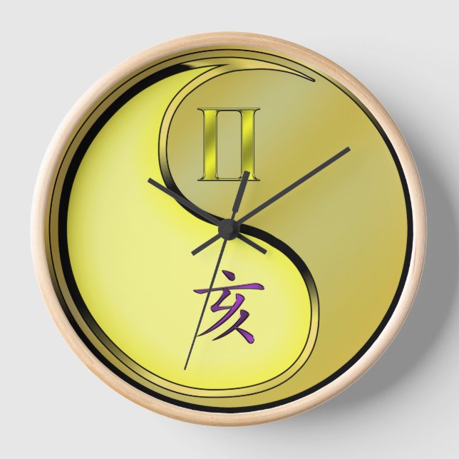 Zwillinge & Metallschwein Uhr (Vorderseite)