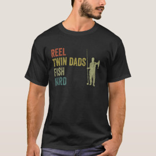 Zwillinge Papa Angeln, Vintage Rolle Zwillinge Vät T-Shirt