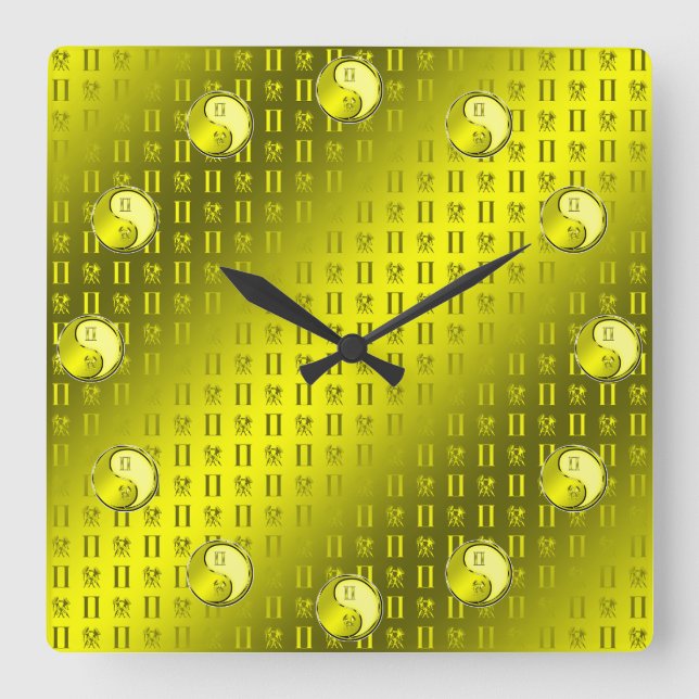 Zwillinge Quadratische Wanduhr (Vorderseite)