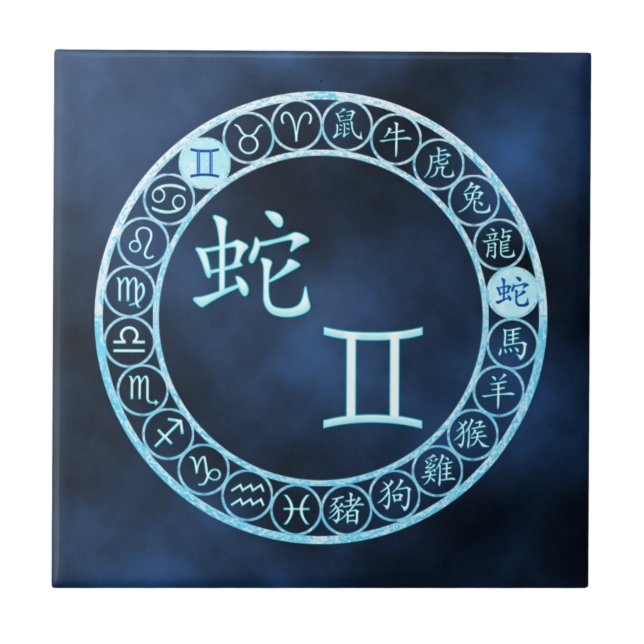 Zwillinge/Schlange Fliese (Vorderseite)