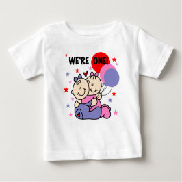 Zwillinge sind wir ein erster Geburtstag Baby T-shirt