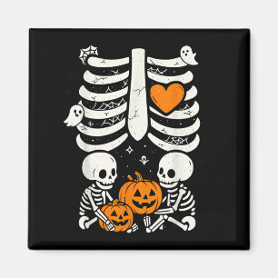 Zwillinge Skelett Babys Halloween Schwangerschafts Magnet