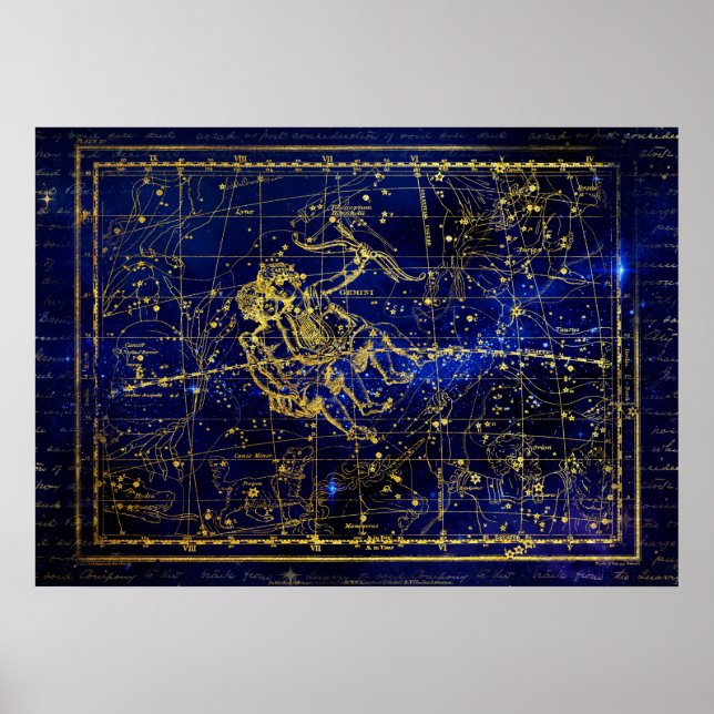 Zwillinge-Sternbildposter Poster (Vorne)