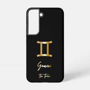 Zwillinge Sternzeichen, Schwarz & Gold Samsung Galaxy Hülle