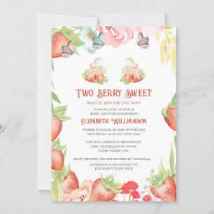 Zwillinge Strawberry Berry Sweet Babyparty Einladung