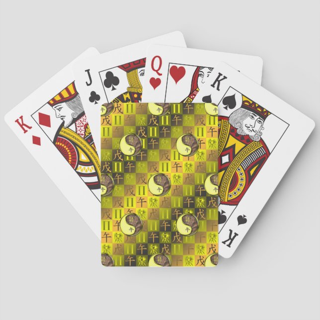 Zwillinge und Erdpferd Spielkarten (Rückseite)