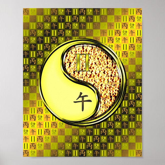 Zwillinge und Feuerpferd Poster (Vorne)