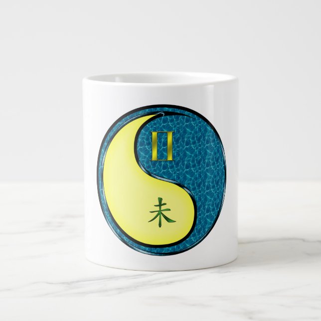 Zwillinge & Wasser Ziege Jumbo-Tasse (Vorderseite)