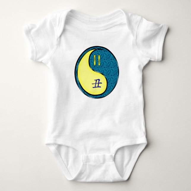 Zwillinge & Wasserbüffel Baby Strampler (Vorderseite)