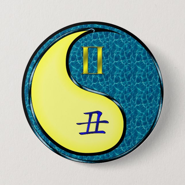 Zwillinge & Wasserbüffel Button (Vorderseite)