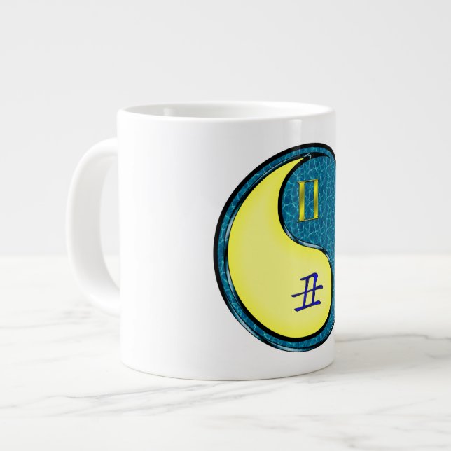 Zwillinge & Wasserbüffel Jumbo-Tasse (Vorderseite Links)