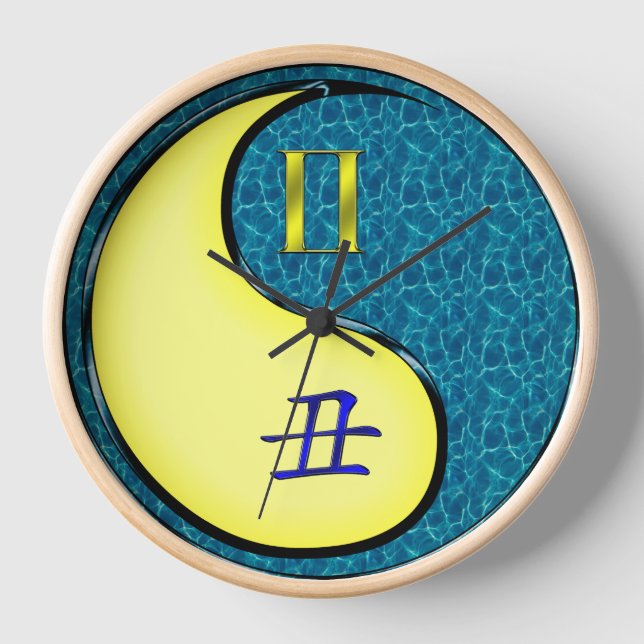 Zwillinge & Wasserbüffel Uhr (Vorderseite)