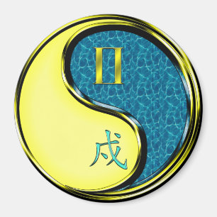 Zwillinge & Wasserhund Magnet