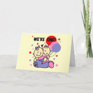 Zwillinge Wir sind ein Geburtstagsgeschenk Karte