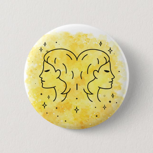 Zwillinge Zeichen Button (Vorderseite)