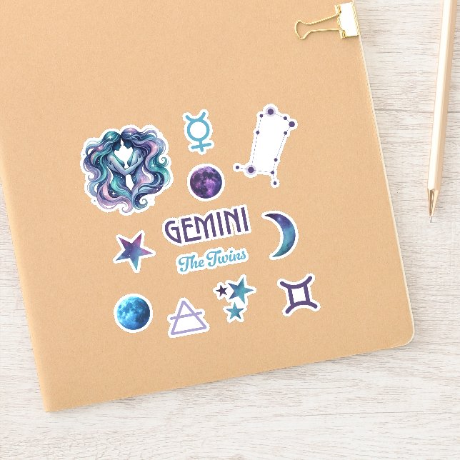 Zwillinge Zodiac-Aufkleber Sammlung Aufkleber (Notizbuch)