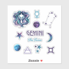 Zwillinge Zodiac-Aufkleber Sammlung Aufkleber