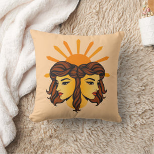 Zwillinge Zodiac Retro Art Kissen
