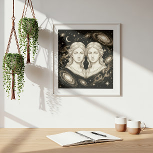Zwillinge Zodiac Sternzeichen Astrologie Poster