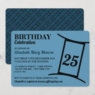 Zwillinge, Zodiac-Sternzeichen, Geburtstag Einladung