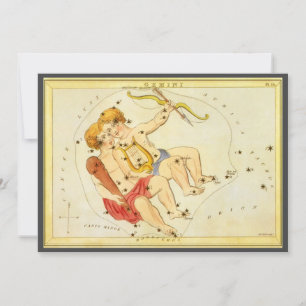 Zwillinge Zwillinge Vintage Konstellation Uranias  Einladung