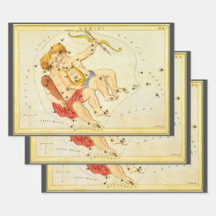 Zwillinge Zwillinge Vintage Konstellation Uranias  Geschenkpapier Set