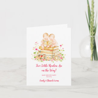 Zwillings-Baby-Party-Buch-Thema Erste Bibliothek L Einladung