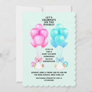 Zwillings-Baby-Party-Einladung Einladung