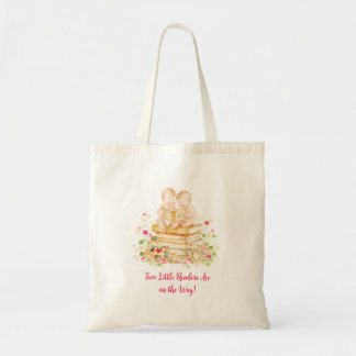 Zwillings-Baby-Shower-Buch-Thema Erste Bibliothek Tragetasche