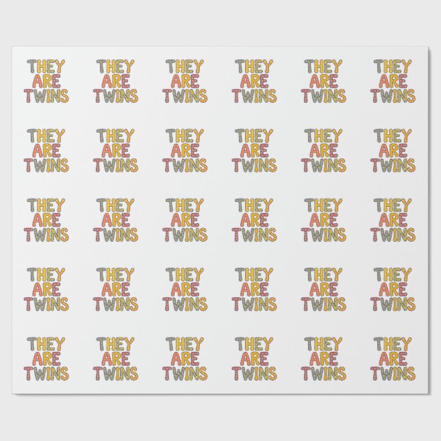 Zwillings-Babyparty-Design Geschenkpapier (Flach)