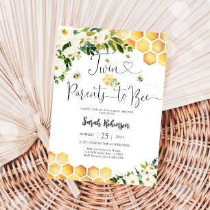 Zwillings-Babyparty-Einladung Biene Einladung