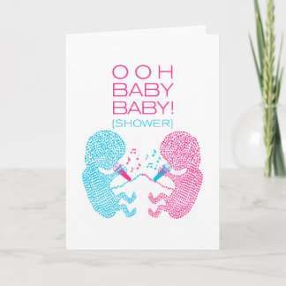 Zwillings-Babyparty-Einladungs-Junge und Mädchen Einladung