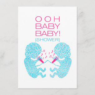 Zwillings-Babyparty-Einladungs-Zwillings-Jungen Einladung