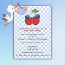 Zwillings-Babys Jungen Baby-Shower-Karte