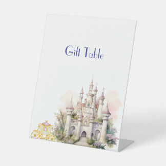 Zwillings-Babyshower Schloss und Kutsche Sockelschild