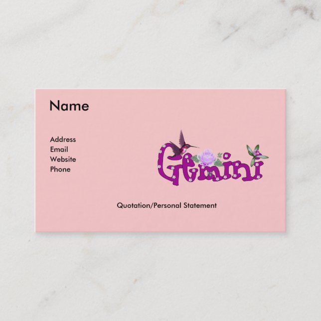 Zwillings-Blumen Visitenkarte (Vorderseite)